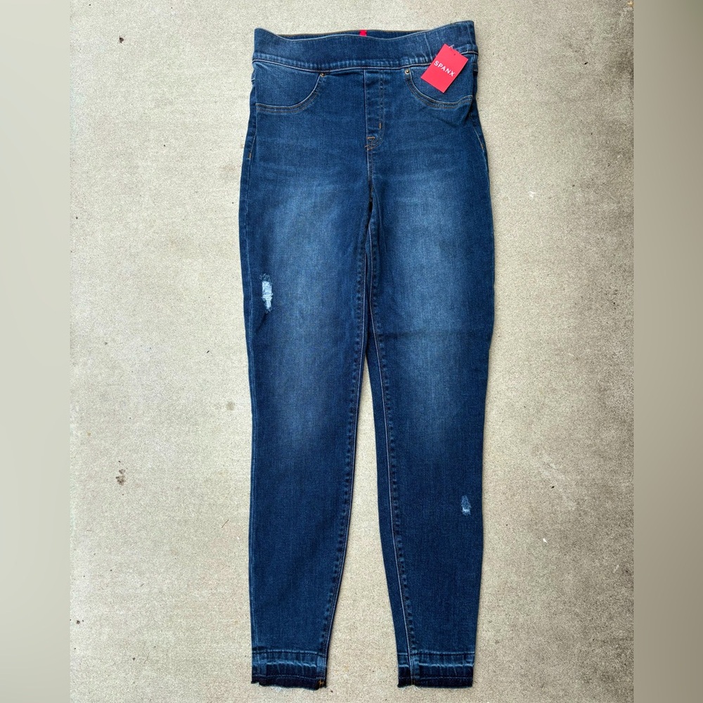 NWT Spanx Distressed Denim Legging Medium Wash Women’s Size Small